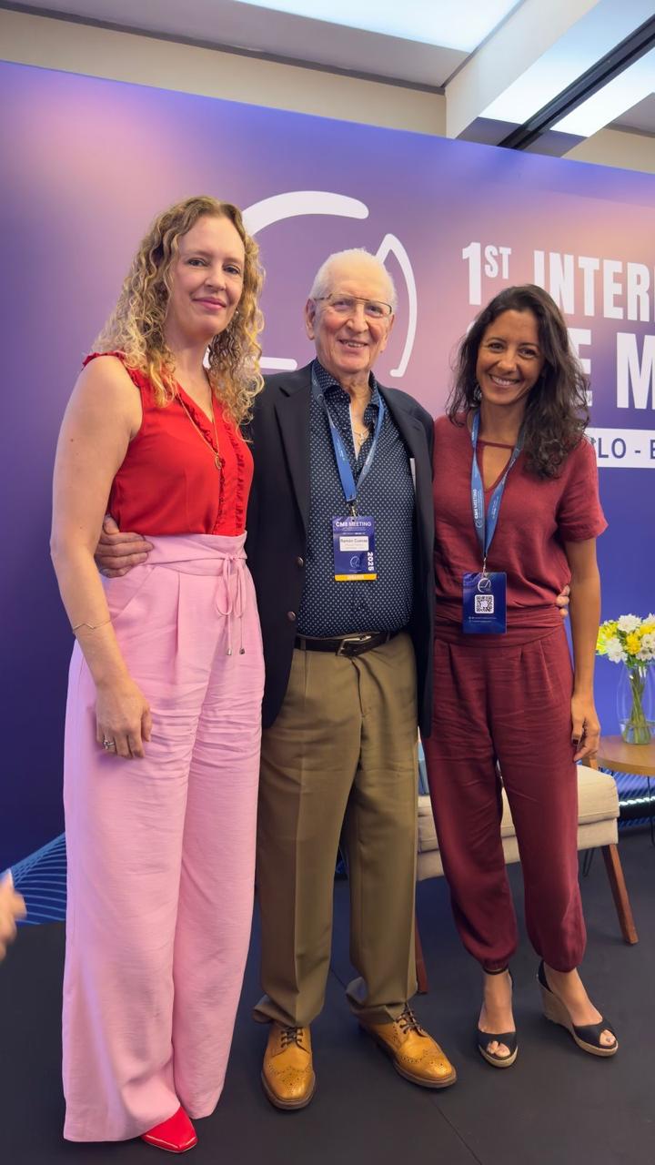 Marília Campello com Jacira Krüger e Ramón Cuevas, criador do método CME